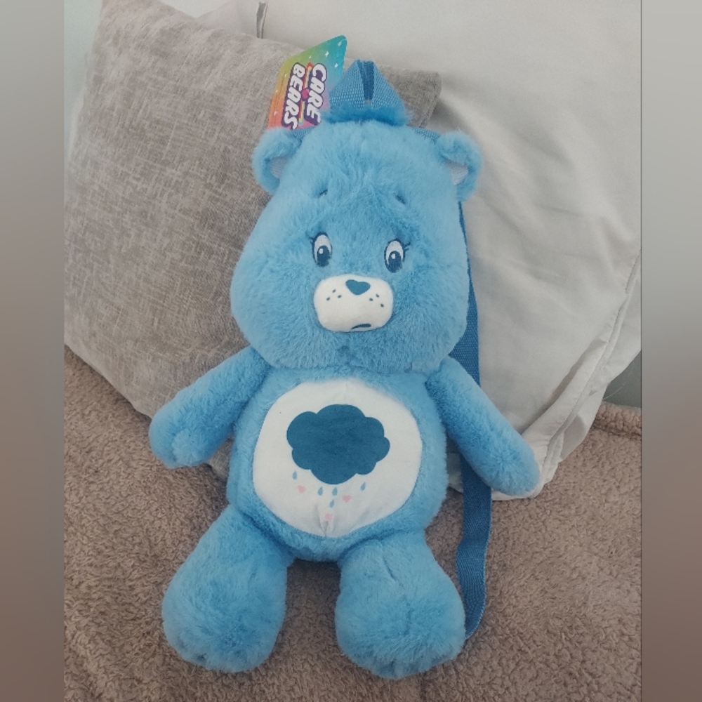 Care Bears "GRUMPY BEAR" Blue Stuffed Plush Backpack - Lrg Size - NWT